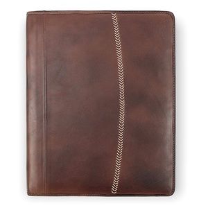 Rawlings Leather Baseball Stitch Padfolio, Brown